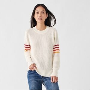 Faherty Throwback crew cashmere blend sweater starch XS NWOT